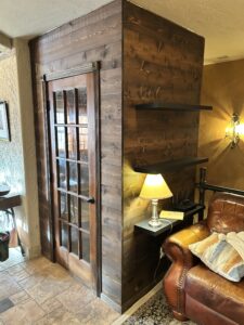 Custom wood shelving installation and home organization by a professional handyman in Sioux Falls, SD.