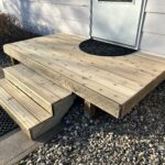 This deck step repair in Sioux Falls, SD was photographed to show the condition of the steps after we worked on them.