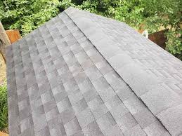 Architectural asphalt shingles on a shed roof in Sioux Falls, SD.